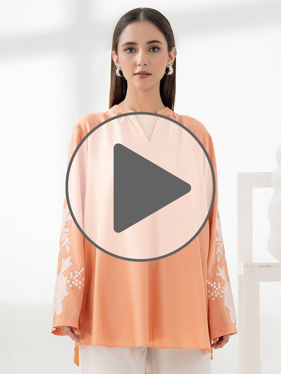 Silk Embroidered Top - Pehnaawaa