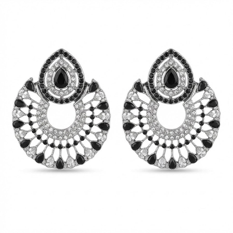 Silver Moon Drop Stud Earrings - Pehnaawaa