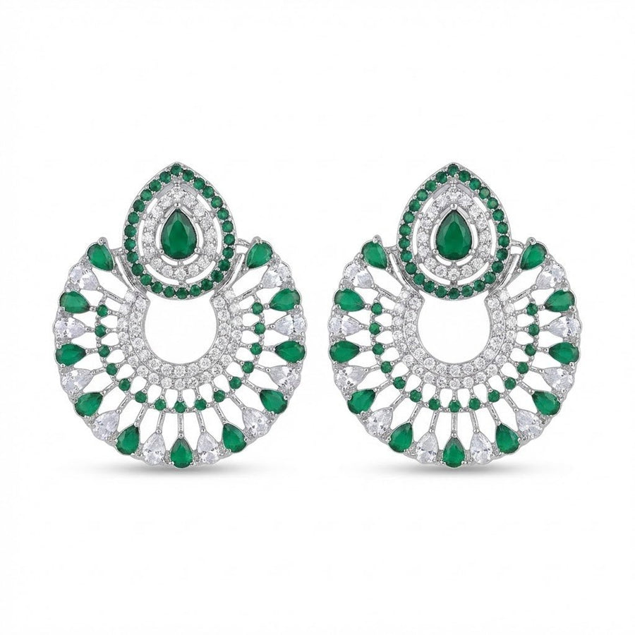 Silver Moon Drop Stud Earrings - Pehnaawaa