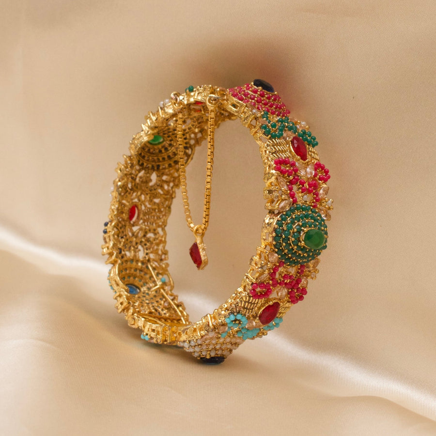 Single Luxury Naurattan Bangle - Pehnaawaa