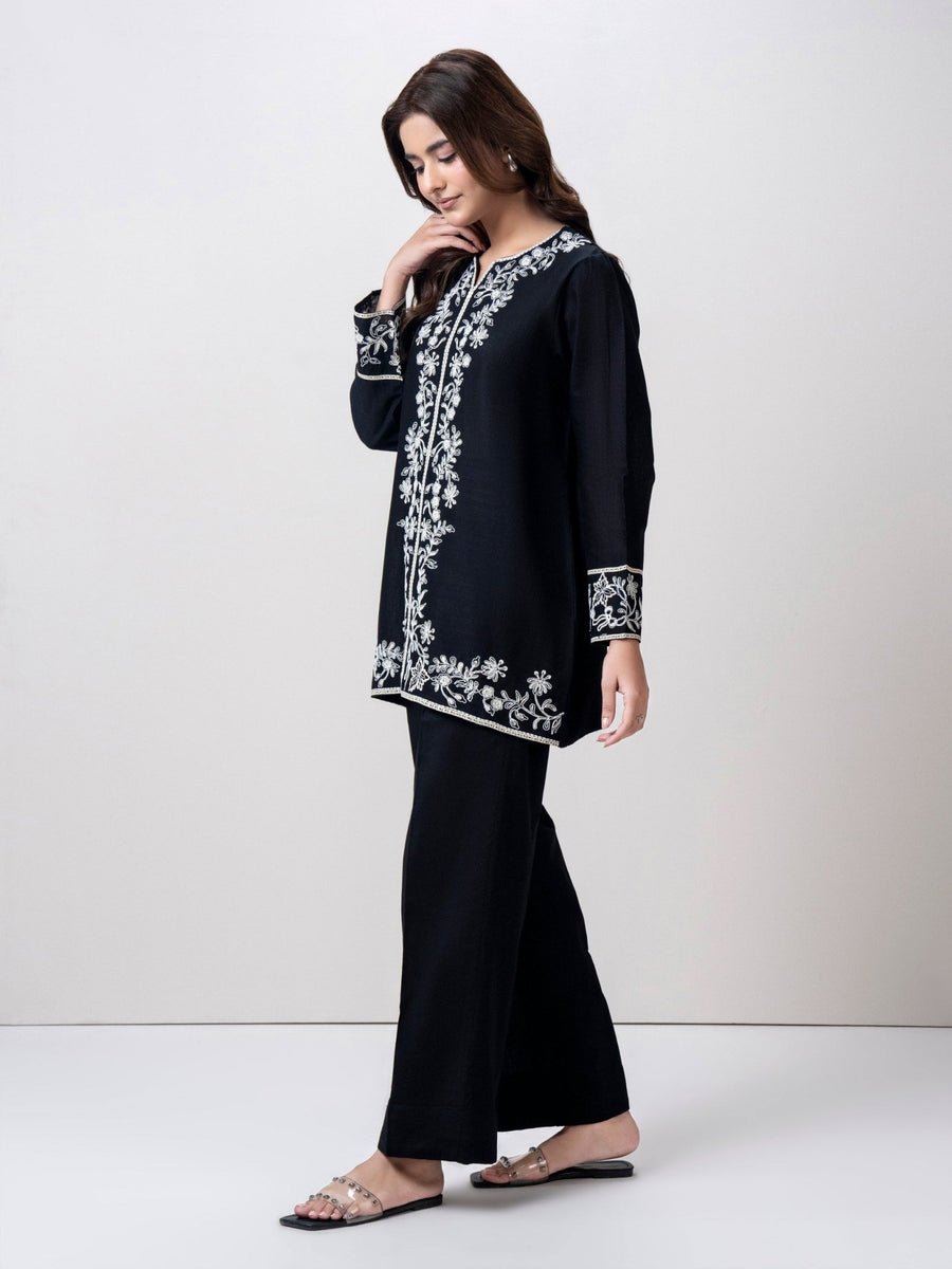 Slub Khaddar Co - ord - Embroidered - Pehnaawaa