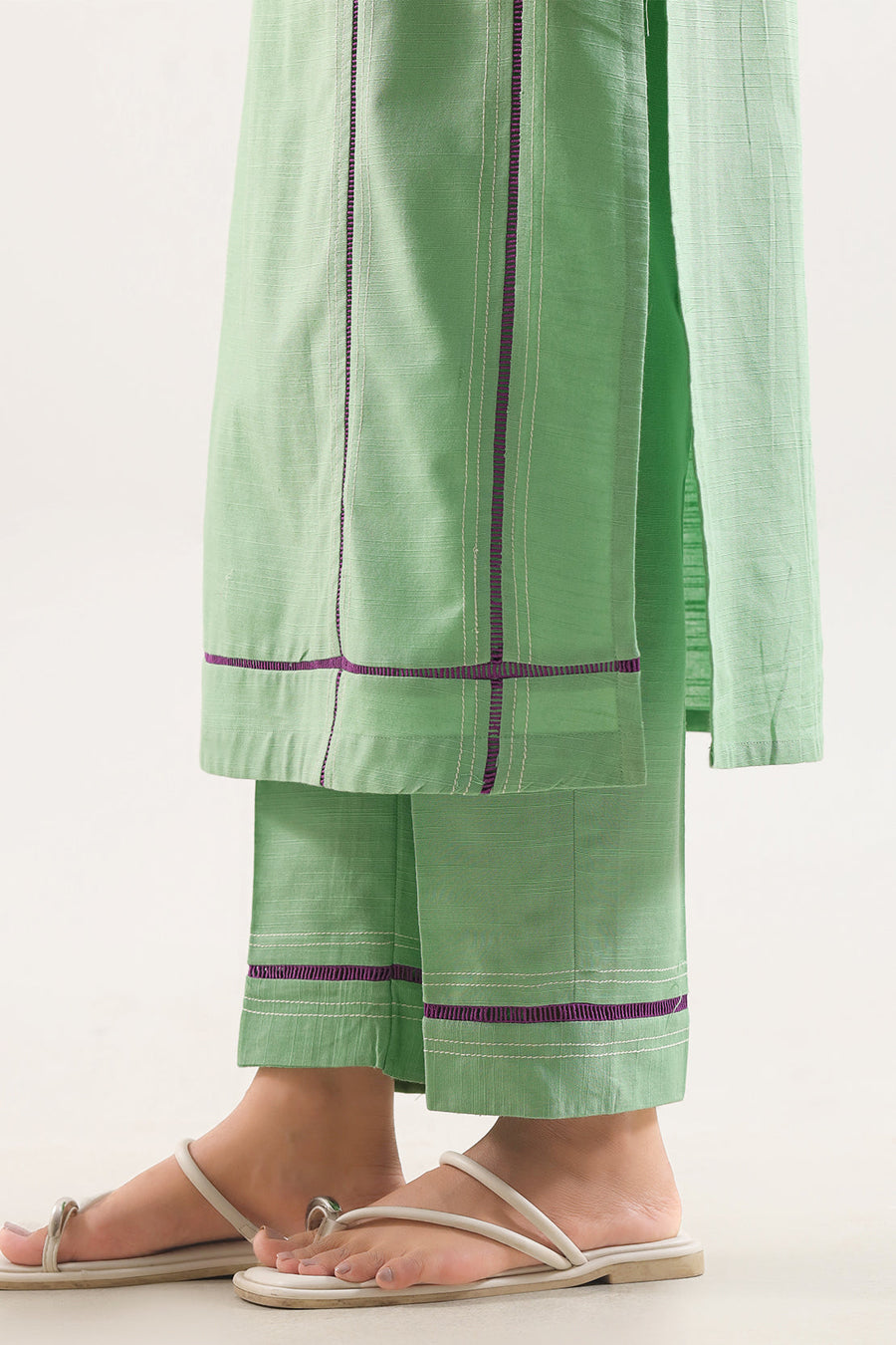 Solid Embroidered Khaddar Stitched 2 Piece (Shirt/Trouser)