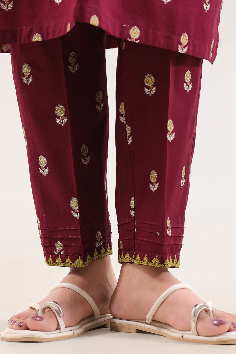 Embroidered Cotton Jacquard Stitched 2 Piece (Shirt/Trouser) - Pehnaawaa