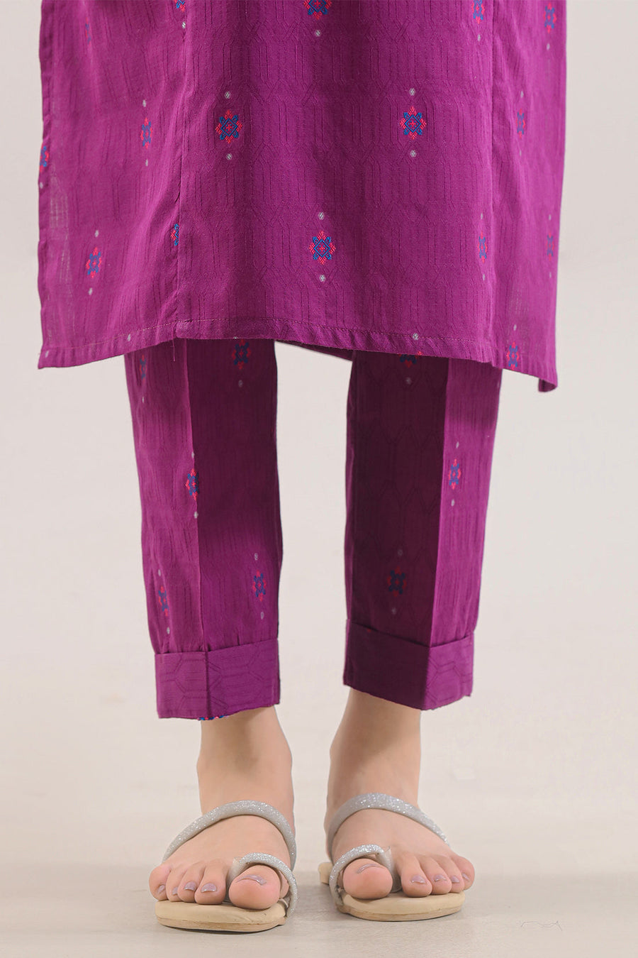 Embroidered Cotton Jacquard Stitched 2 Piece (Shirt/Trouser) - Pehnaawaa