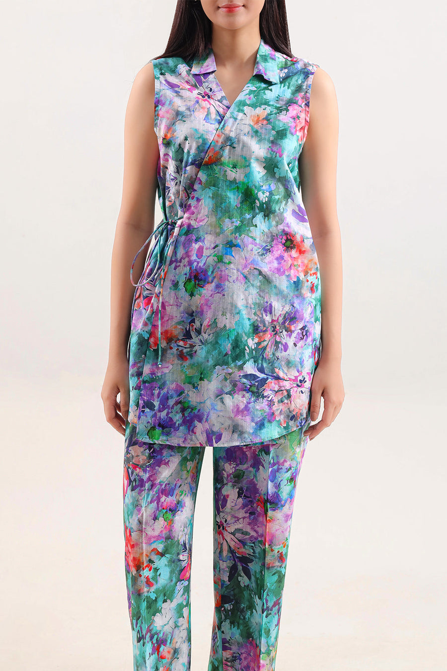 Printed Strip Lawn Stitched 2 Piece (Shirt/Trouser) - Pehnaawaa