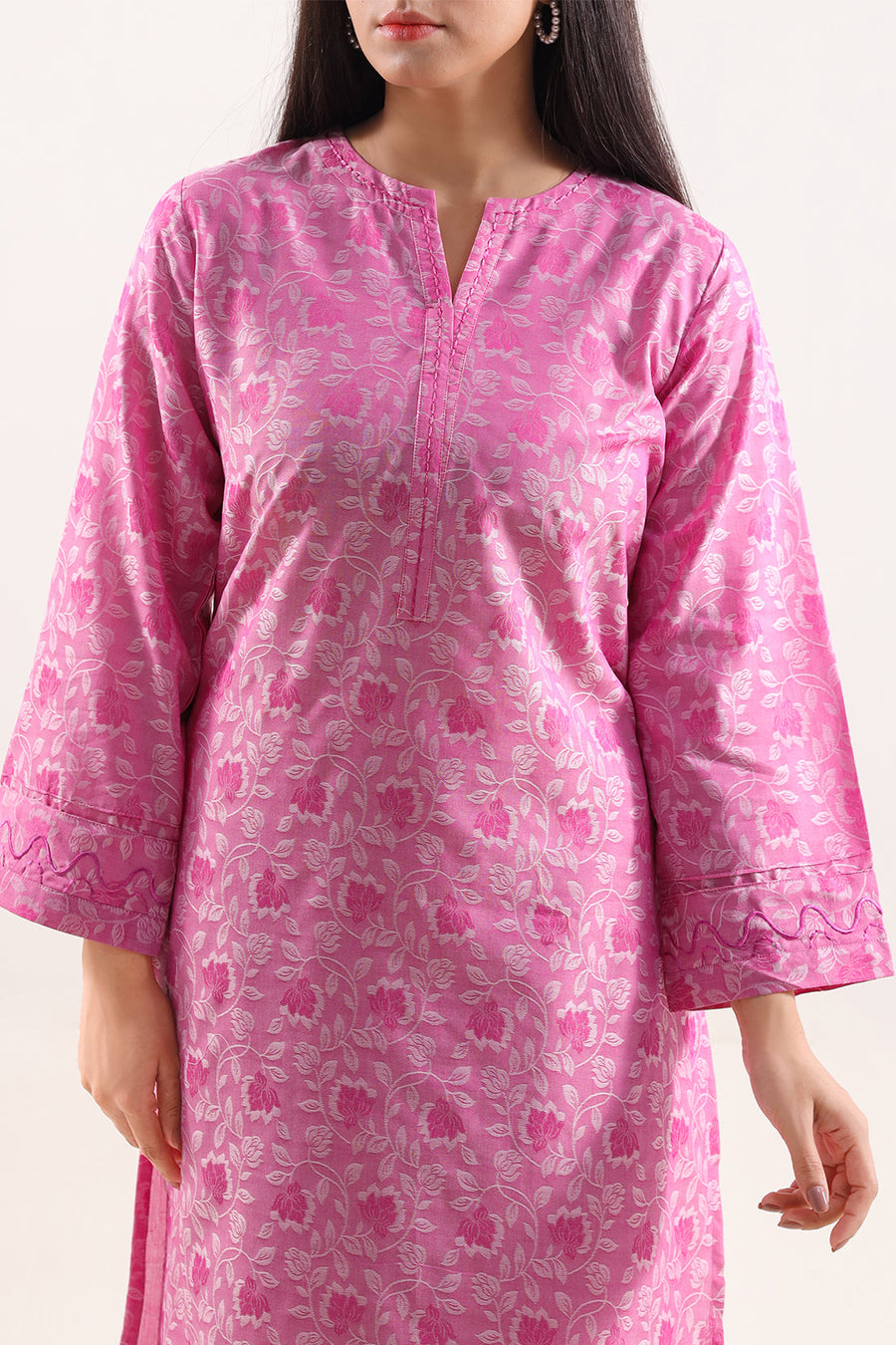 Embroidered Cotton Jacquard Stitched 2 Piece (Shirt/Trouser) - Pehnaawaa