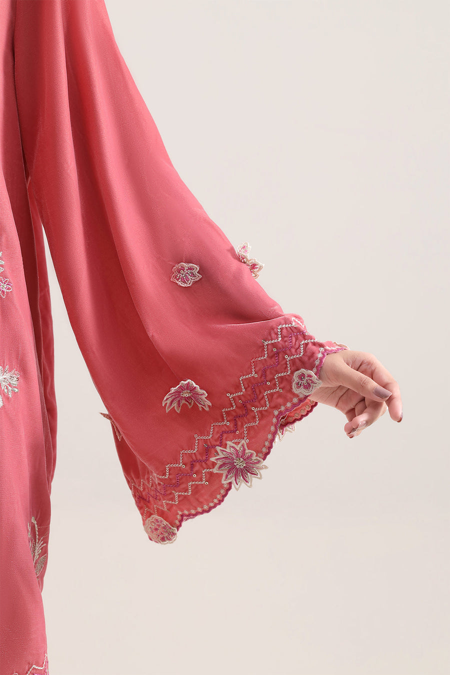 Solid Embroidered Velvet Stitched (Shirt/Trouser)