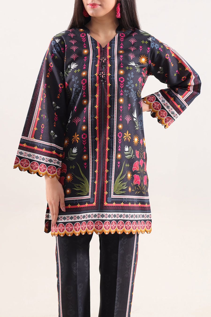 Printed Khaddar Stitched 2 Piece (Shirt/Trouser) - Pehnaawaa
