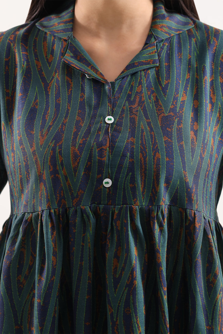 Printed Khaddar Stitched Dress - Pehnaawaa