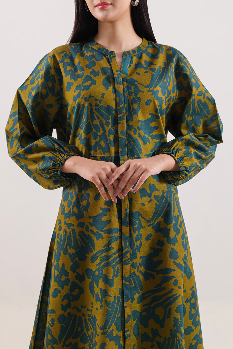 Printed Khaddar Stitched Dress