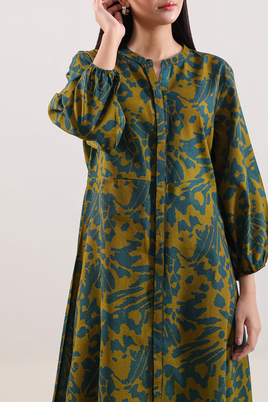 Printed Khaddar Stitched Dress