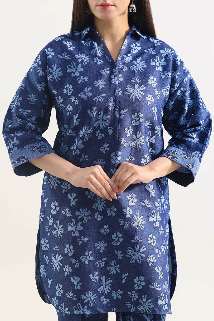 Cotton Jacquard Stitched 2 Piece (Shirt/Trouser) - Pehnaawaa