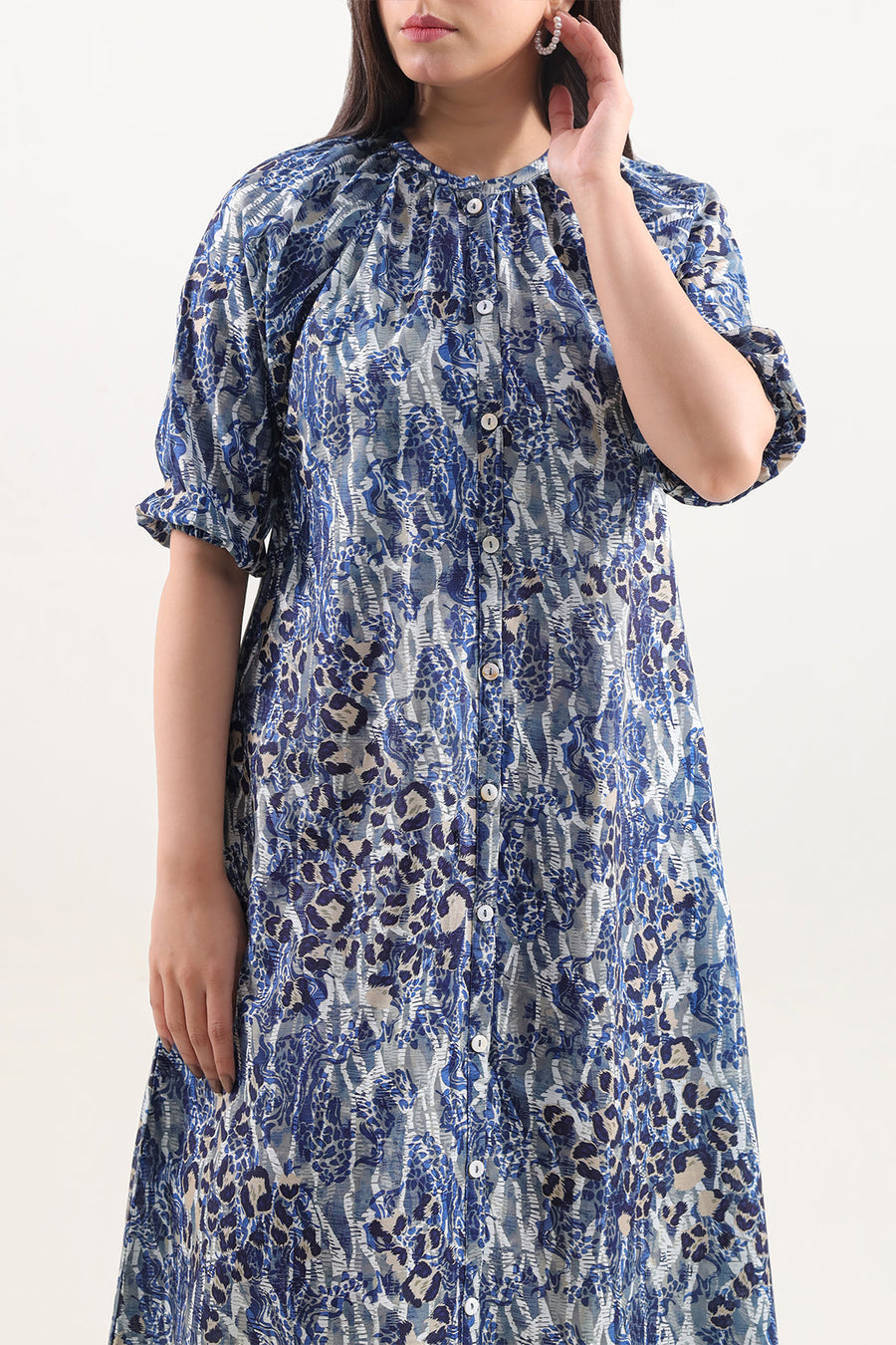 Printed Khaddar Stitched Dress - Pehnaawaa
