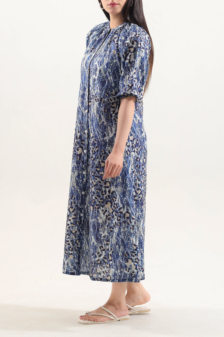 Printed Khaddar Stitched Dress - Pehnaawaa