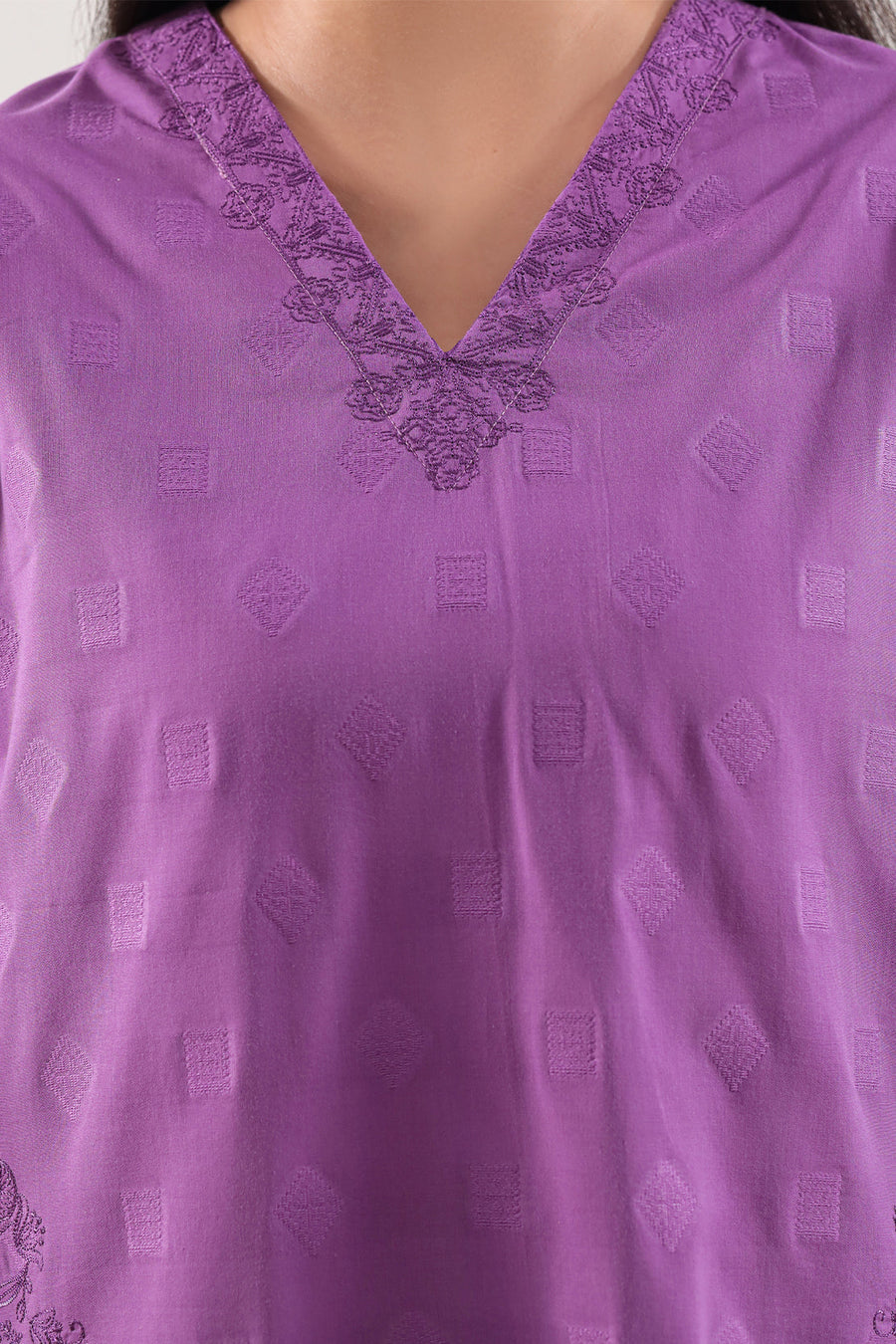Embroidered Cotton Jacquard Stitched 2 Piece (Shirt/Trouser)