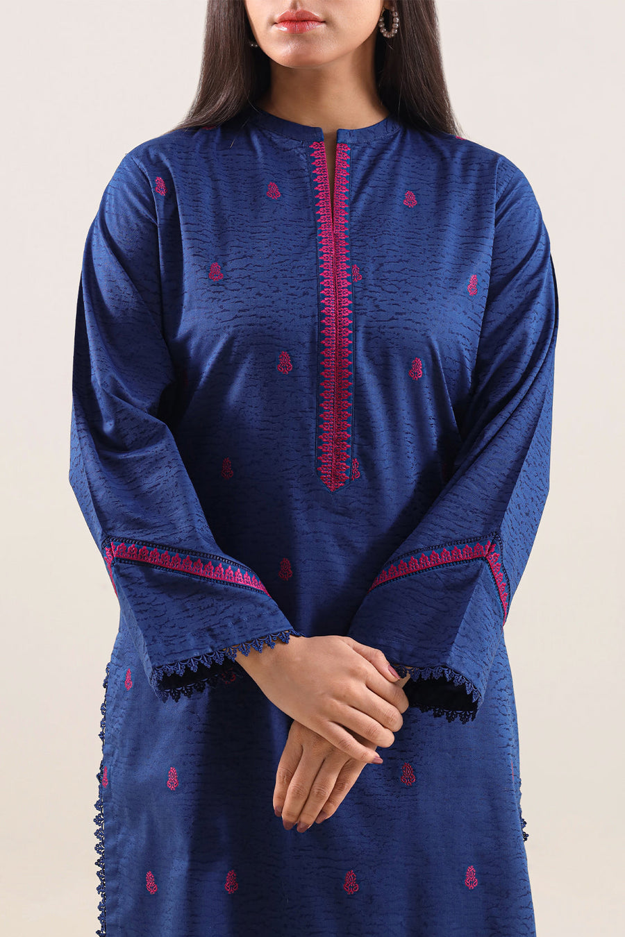 Cotton Jacquard Stitched 2 Piece (Shirt/Trouser) - Pehnaawaa