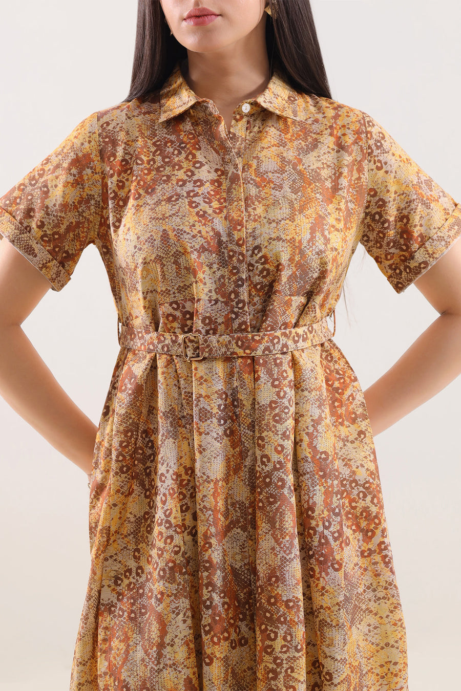 Printed Khaddar Stitched Dress - Pehnaawaa