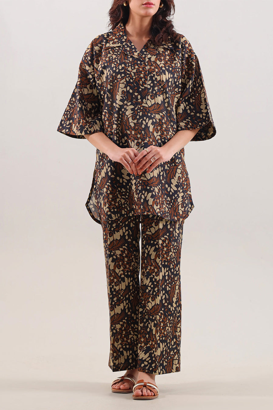 Printed Khaddar Stitched 2 Piece (Shirt/Trouser) - Pehnaawaa