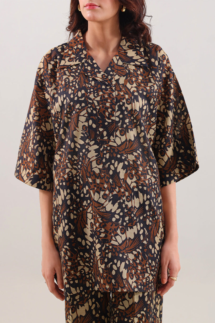 Printed Khaddar Stitched 2 Piece (Shirt/Trouser) - Pehnaawaa