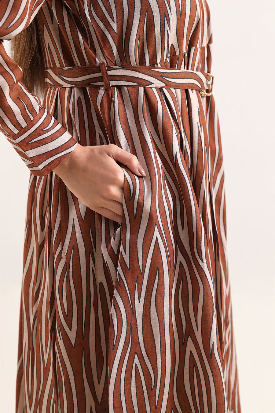 Printed Khaddar Stitched Dress - Pehnaawaa