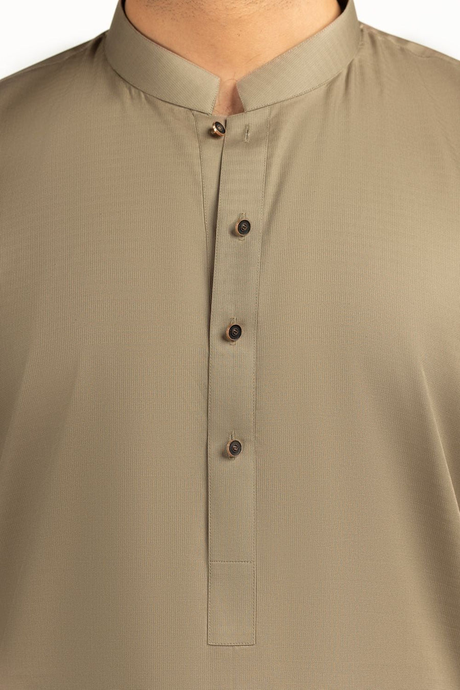 Off-White Cotton 2-Piece Kurta Set | Mandarin Collar