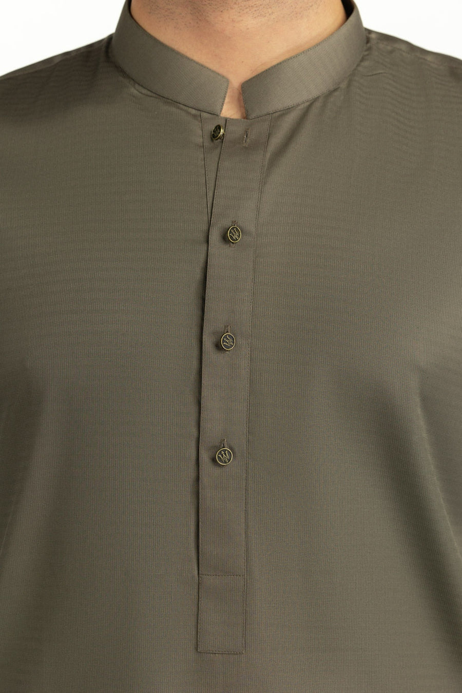 Off-White Cotton 2-Piece Kurta Set | Mandarin Collar
