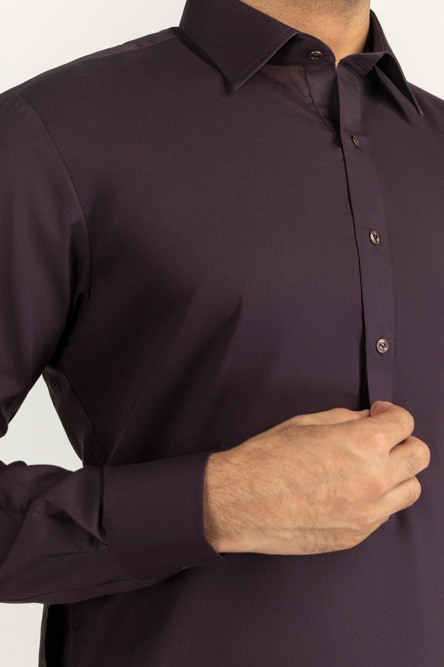 Off-White Cotton 2-Piece Men's Kurta | Button-Front Placket