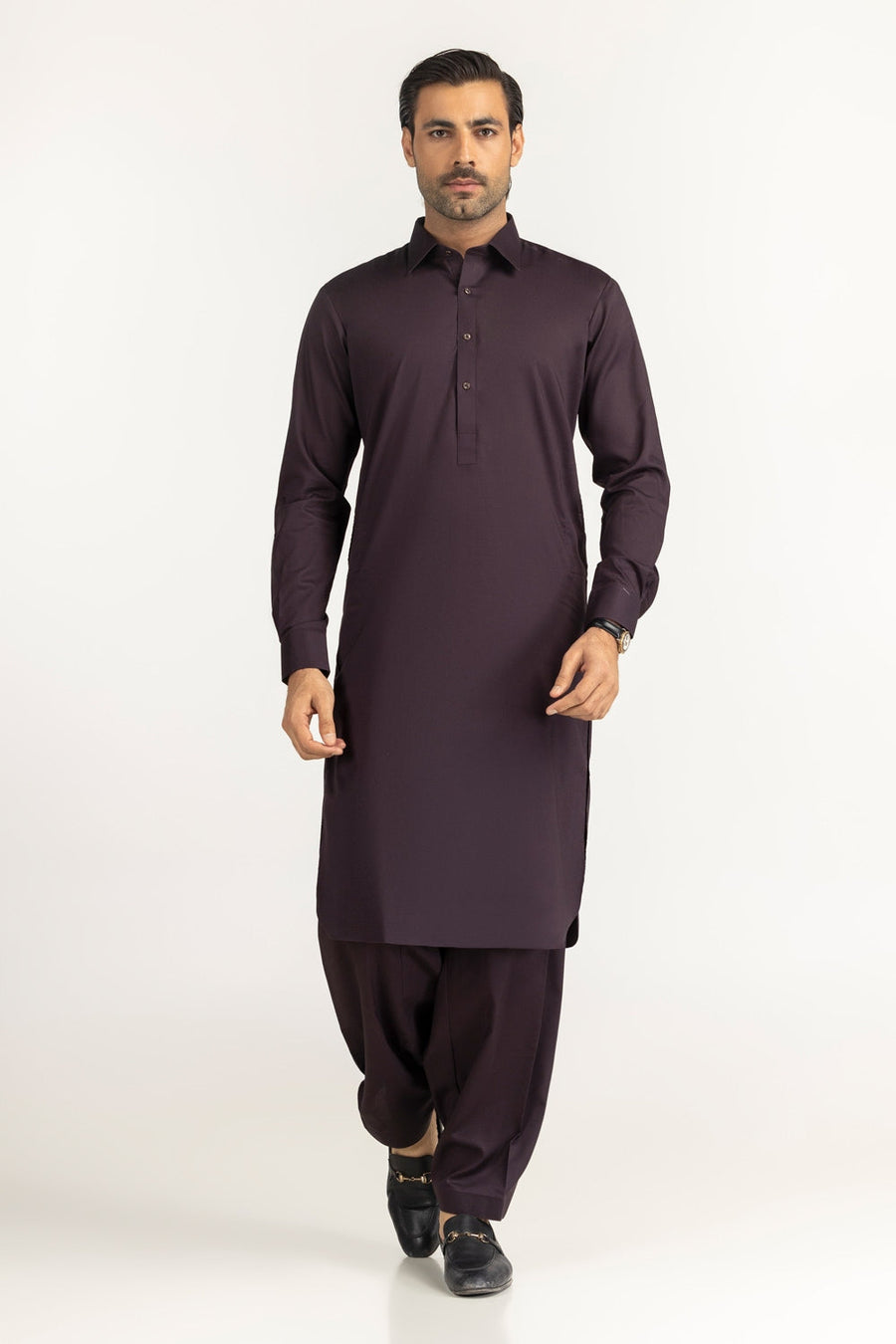 Off-White Cotton 2-Piece Men's Kurta | Button-Front Placket
