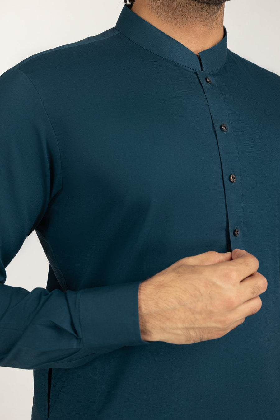 Off-White Cotton 2-Piece Men's Kurta | Button-Front Placket