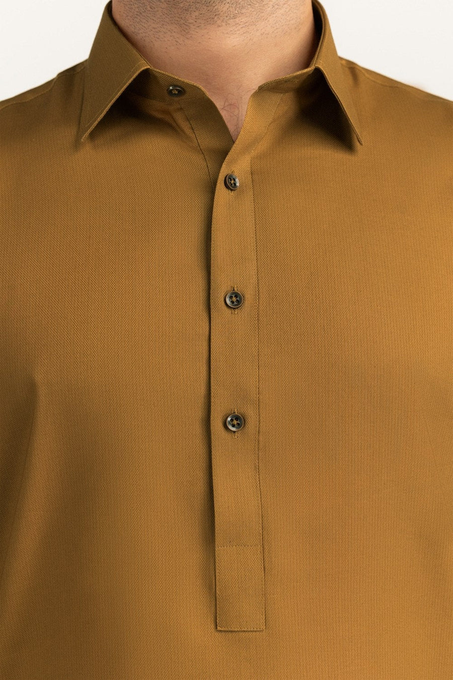 Off-White Cotton 2-Piece Men's Kurta | Half-Button Collar