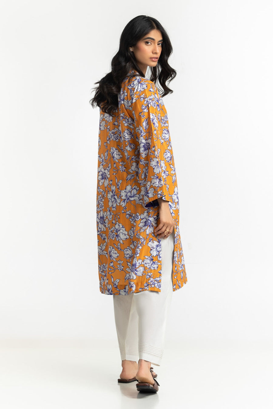 Mustard Lawn 2-Piece Salwar Kameez | Floral Print