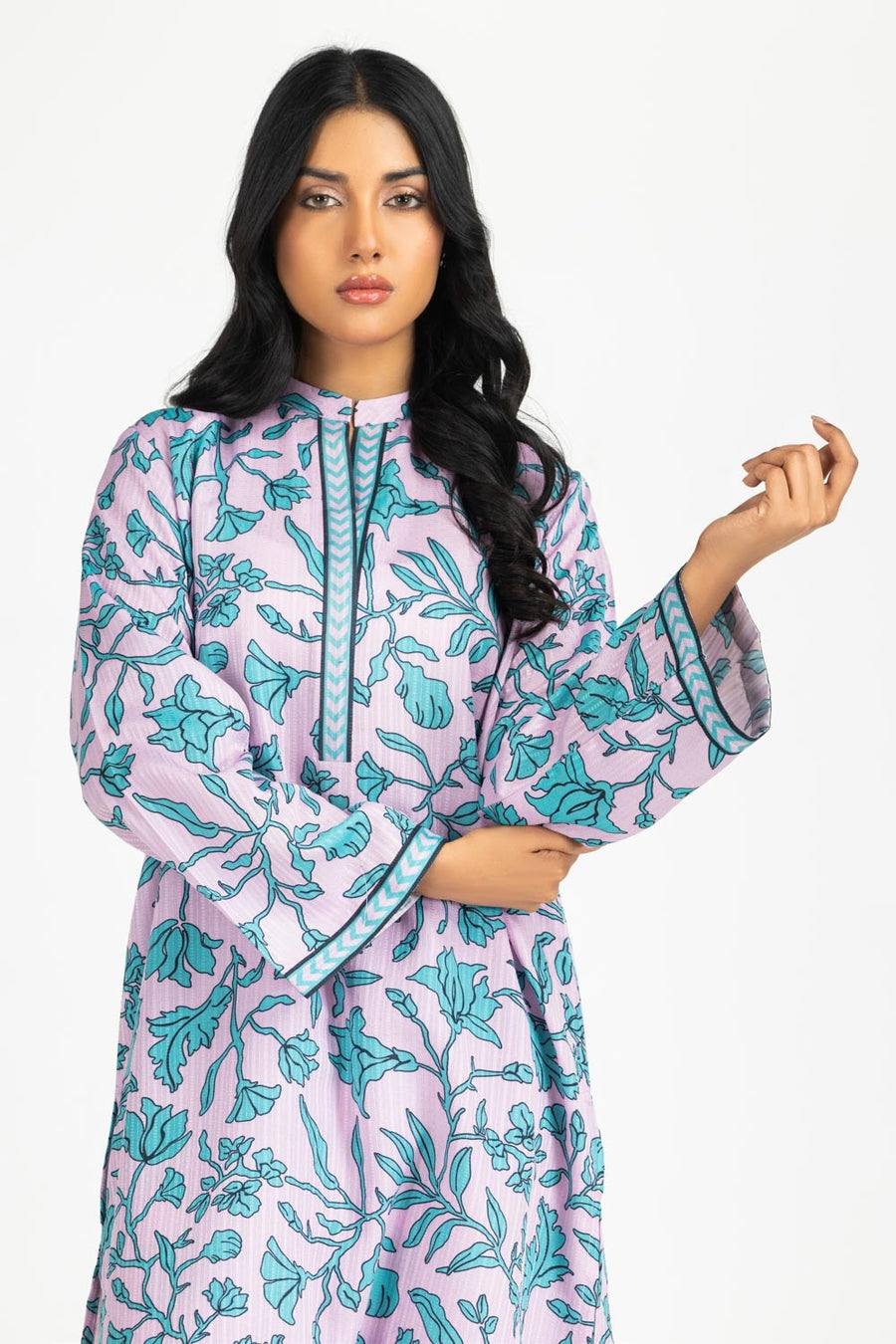 Tea Pink Cotton 2-Piece Salwar Kameez | Botanical Print