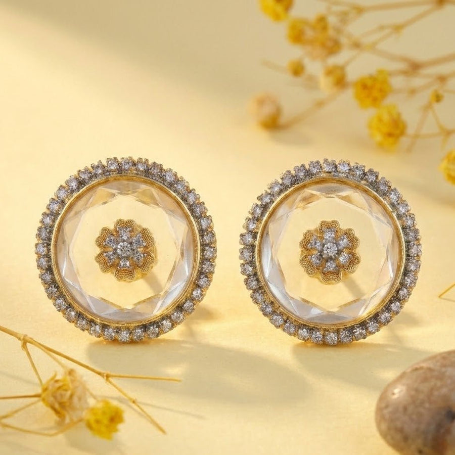 Elegant Round Stud Earrings Collection