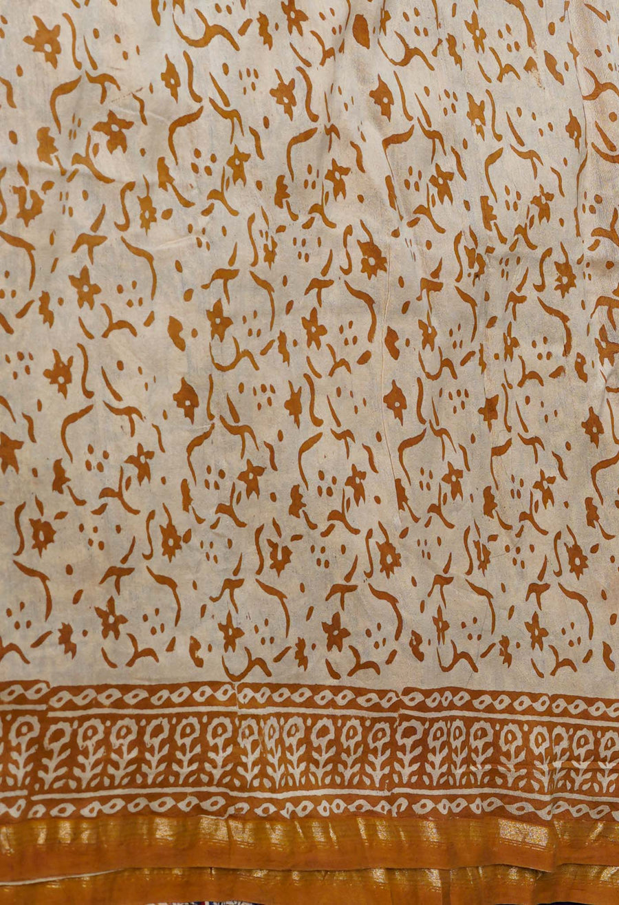 Blue Pure Bagru Kalamkari Printed Chanderi Sico Saree-UNM76670 - Pehnaawaa