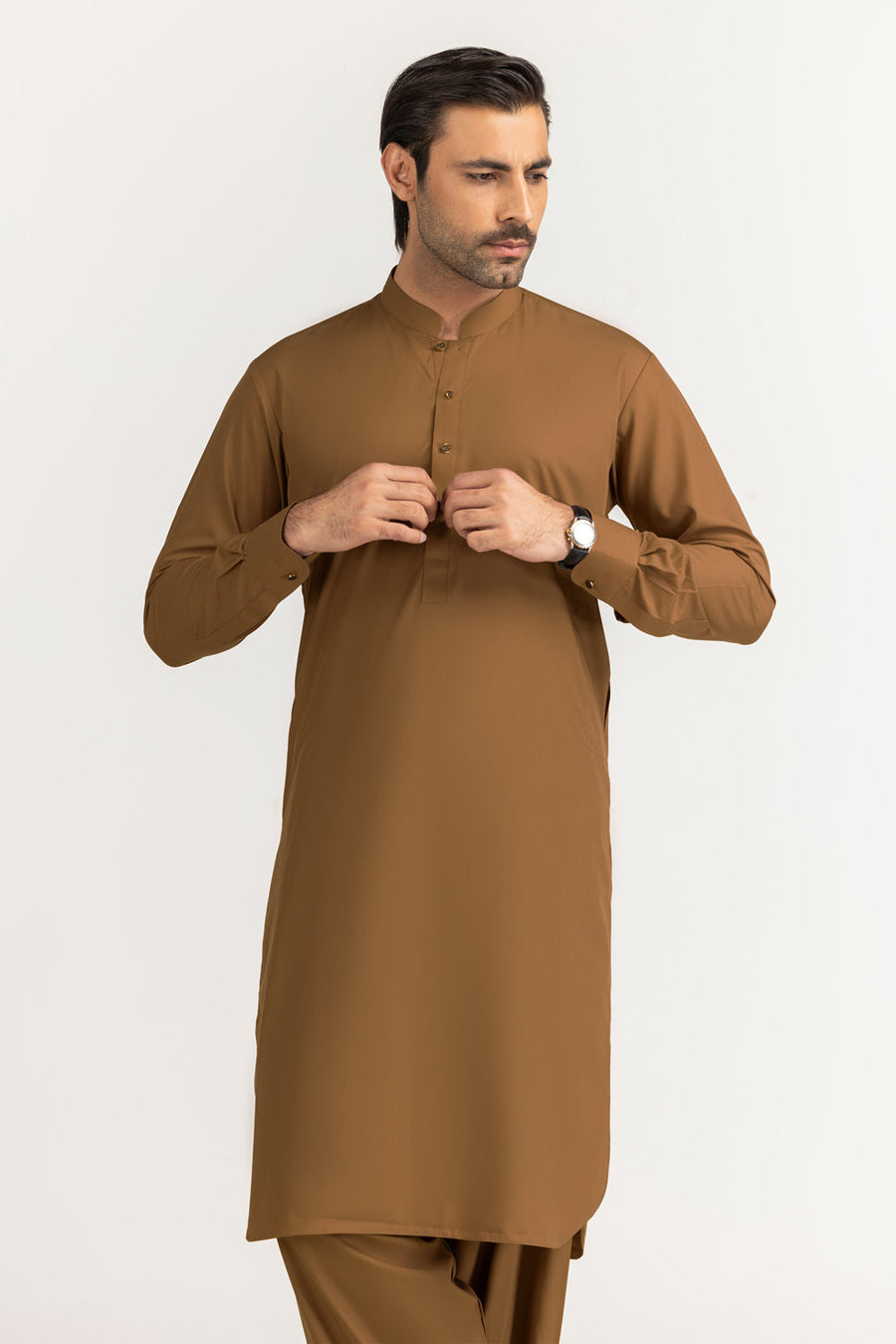 Ivory Cotton 2-Piece Kurta Set | Mandarin Collar - Pehnaawaa