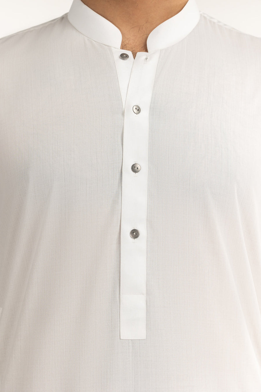 Ivory Cotton 2-Piece Kurta Set | Mandarin Collar - Pehnaawaa