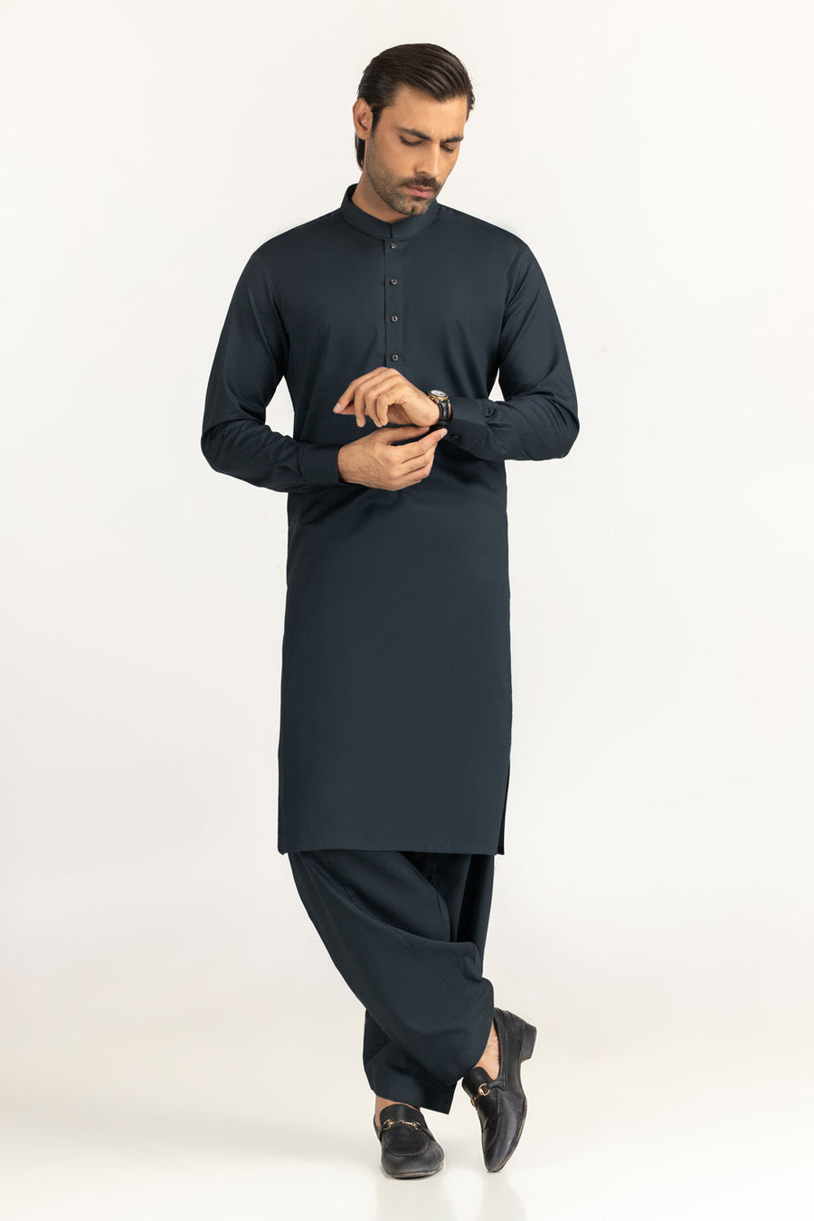 Ivory Cotton 2-Piece Kurta Set | Mandarin Collar - Pehnaawaa