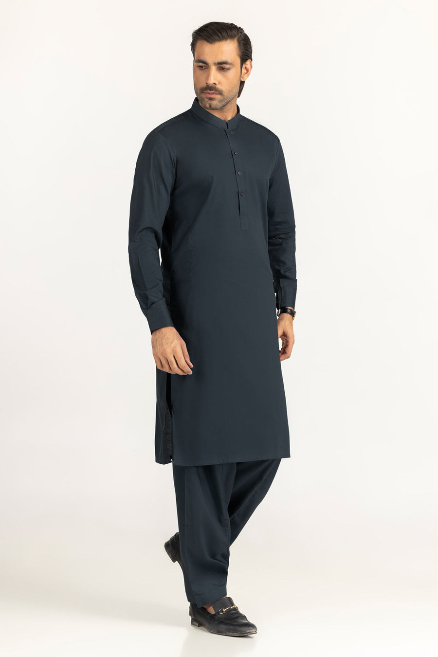 Ivory Cotton 2-Piece Kurta Set | Mandarin Collar - Pehnaawaa
