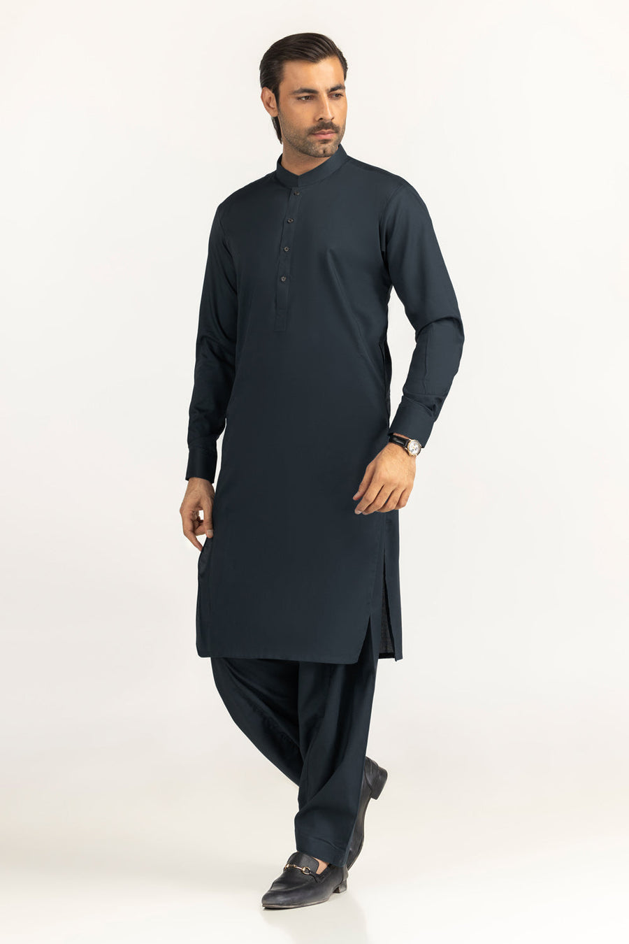 Ivory Cotton 2-Piece Kurta Set | Mandarin Collar - Pehnaawaa