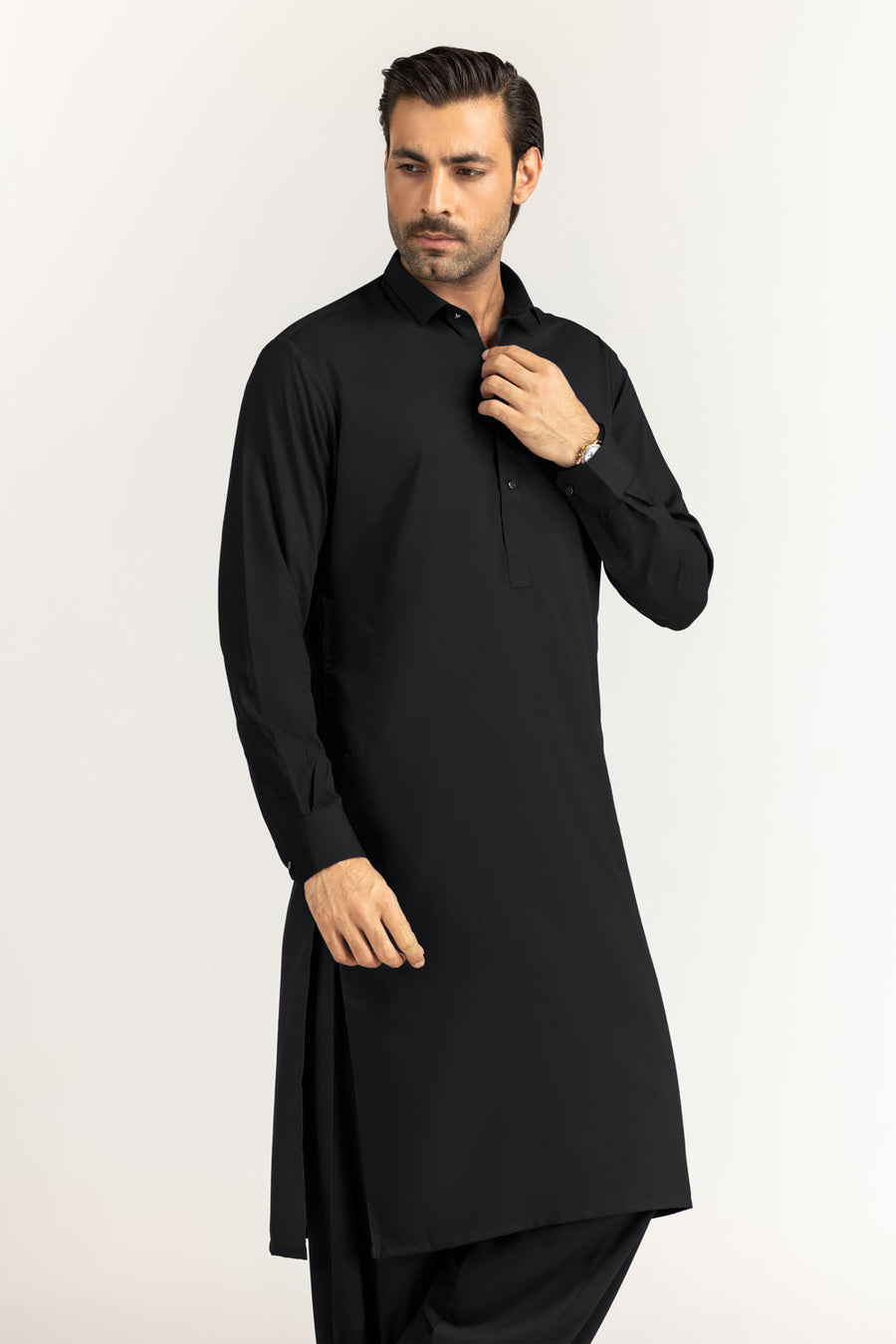 Off-White Cotton Lawn 2-Piece Men's Kurta | Mandarin Collar