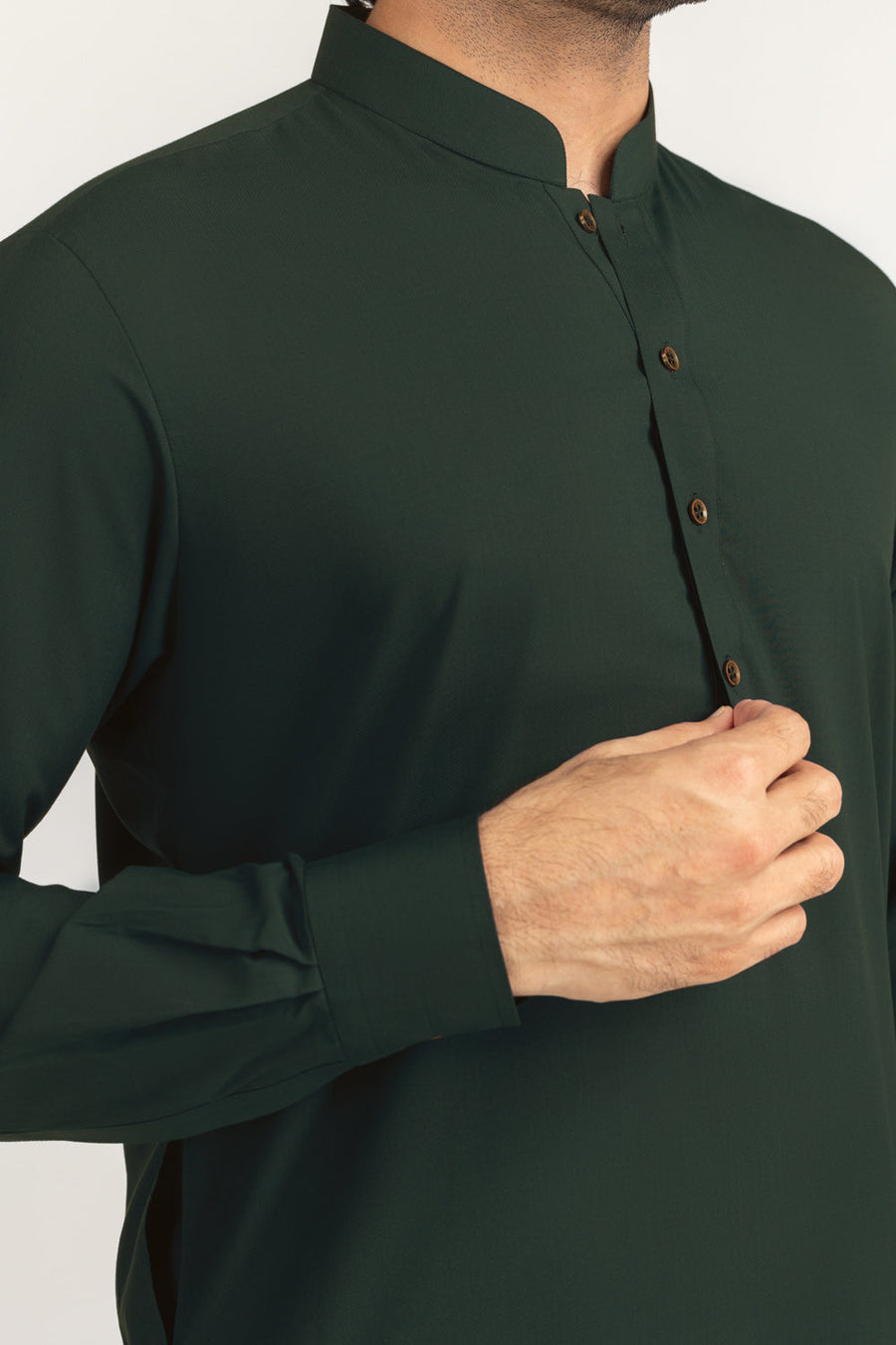 Off-White Cotton Lawn 2-Piece Men's Kurta | Mandarin Collar