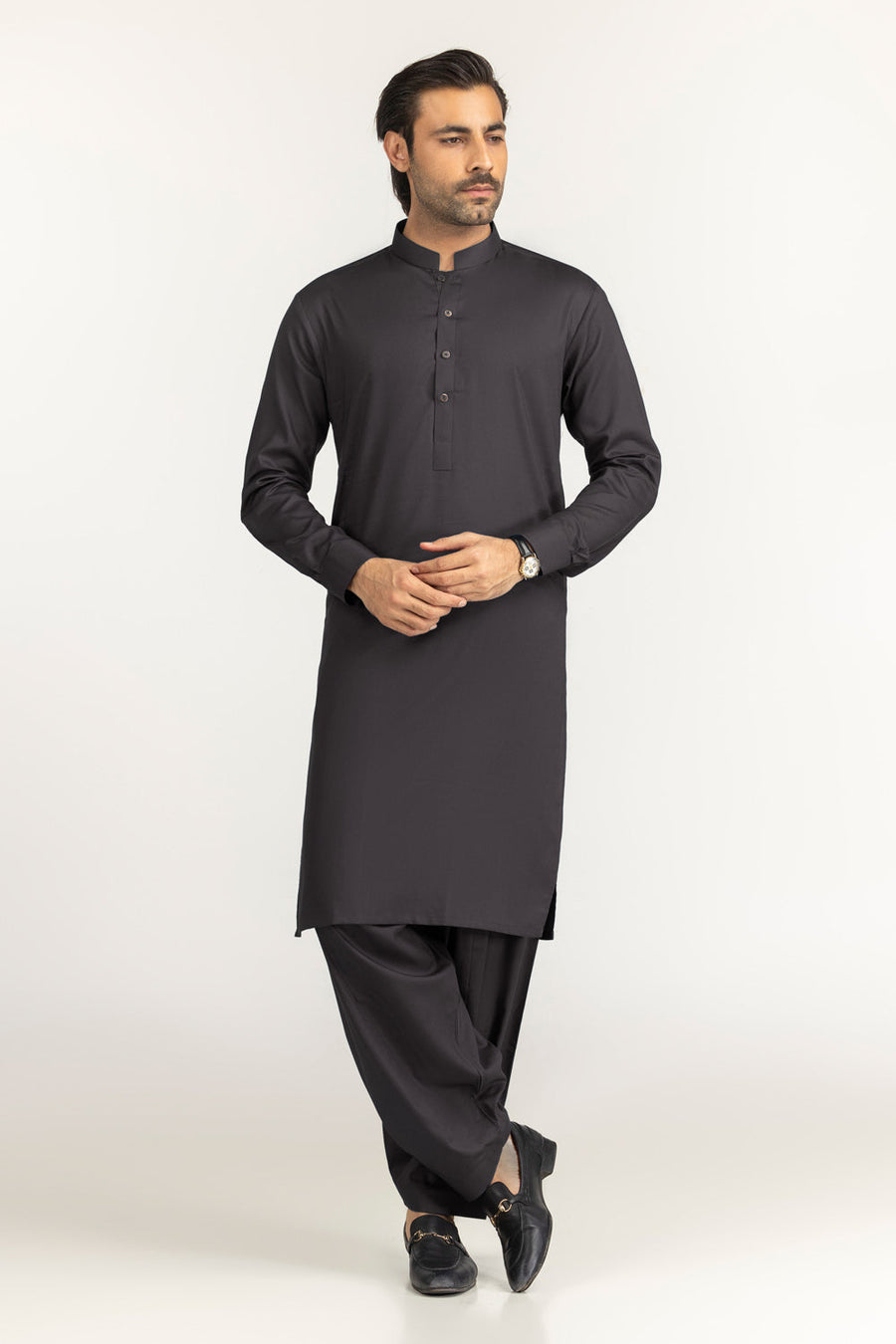 Off-White Cotton Lawn 2-Piece Men's Kurta | Mandarin Collar