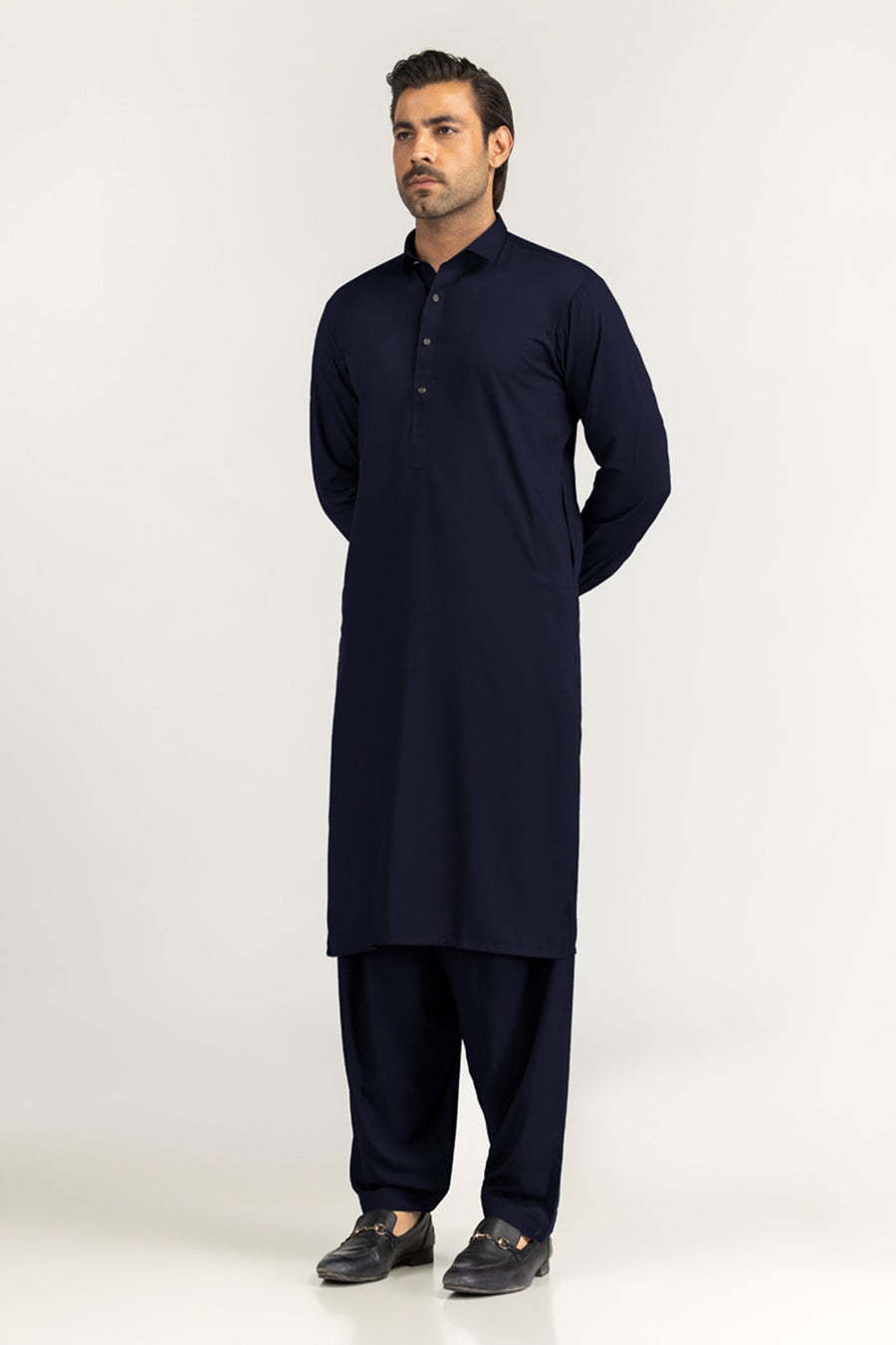 Off-White Cotton Lawn 2-Piece Men's Kurta | Mandarin Collar