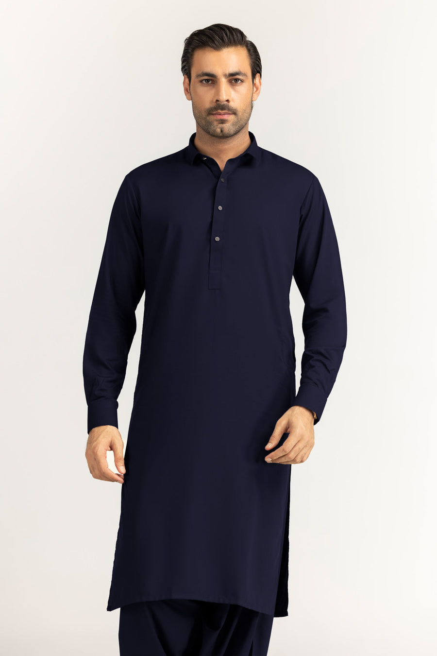 Off-White Cotton Lawn 2-Piece Men's Kurta | Mandarin Collar
