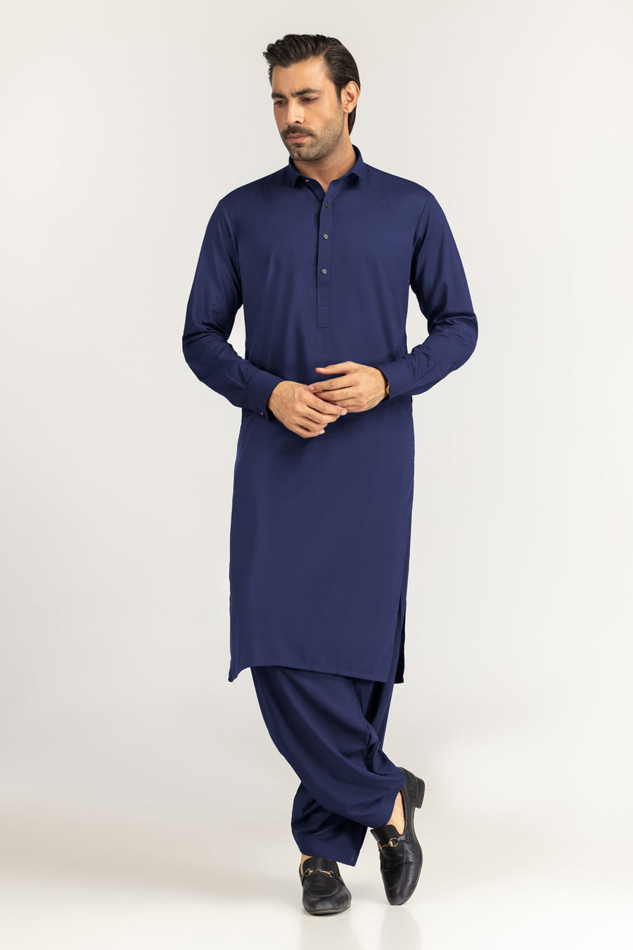 Off-White Cotton Lawn 2-Piece Men's Kurta | Mandarin Collar
