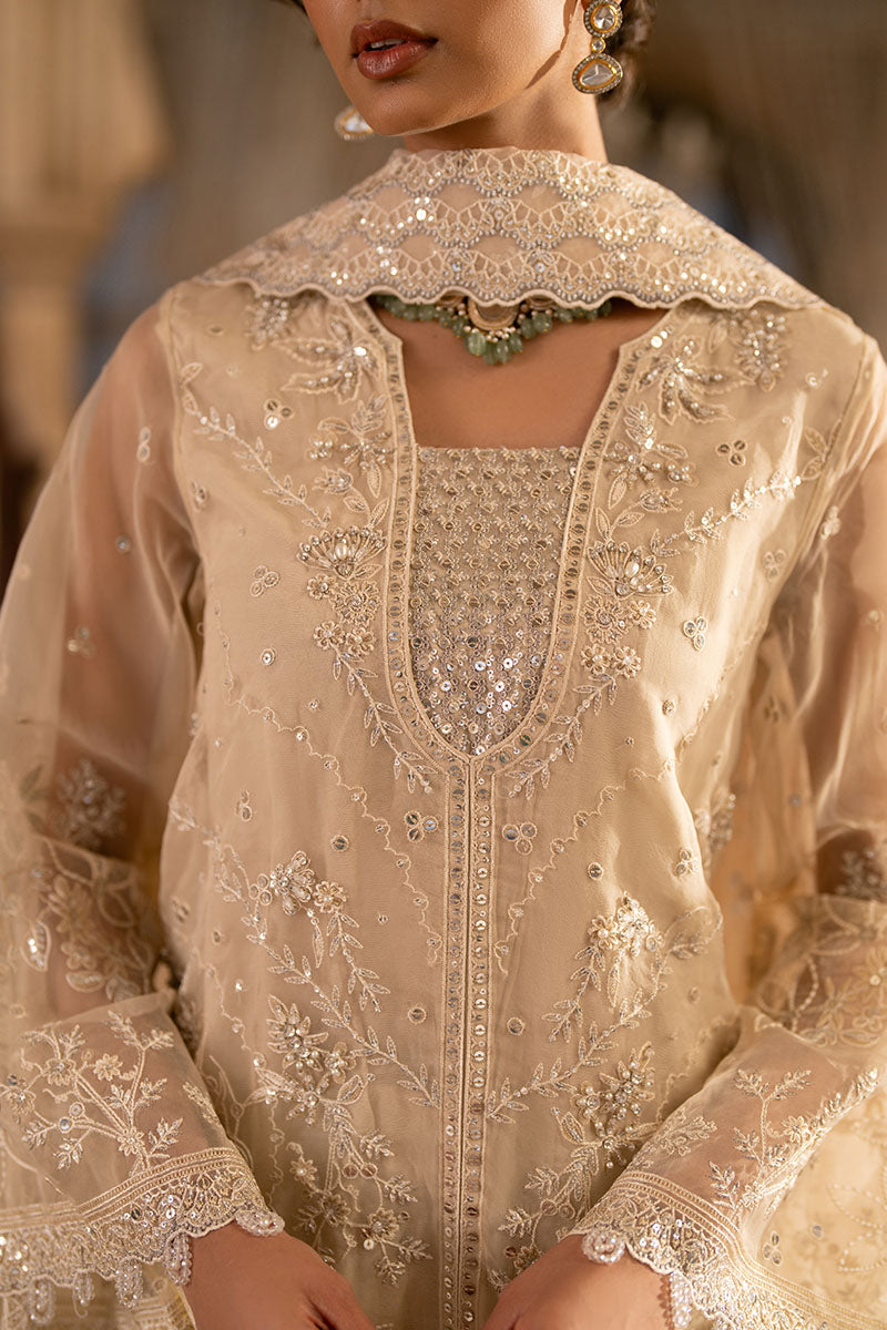 PEBBLE GLAM-3PC ORGANZA EMBROIDERED PRET - Pehnaawaa