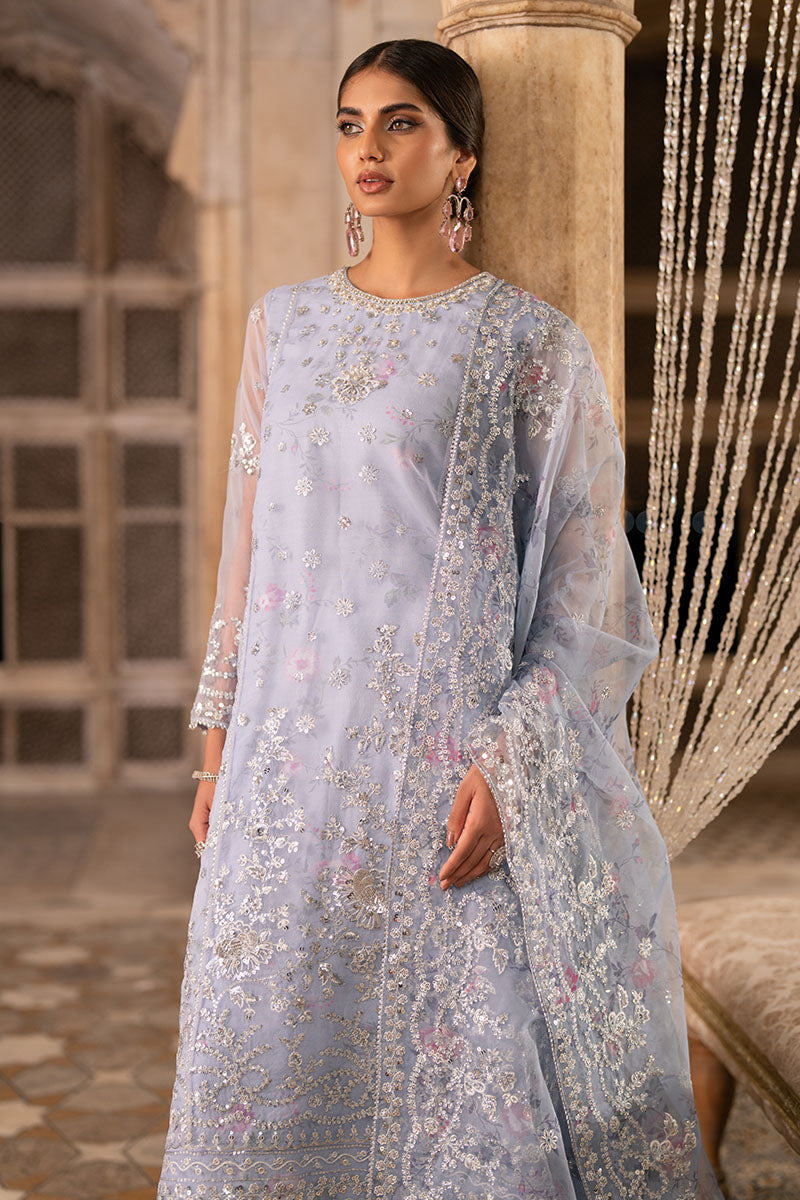 AMETHYST DUSK-3PC ORGANZA EMBROIDERED PRET - Pehnaawaa