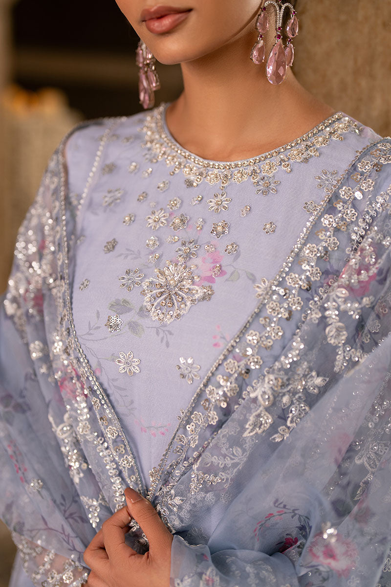 AMETHYST DUSK-3PC ORGANZA EMBROIDERED PRET - Pehnaawaa