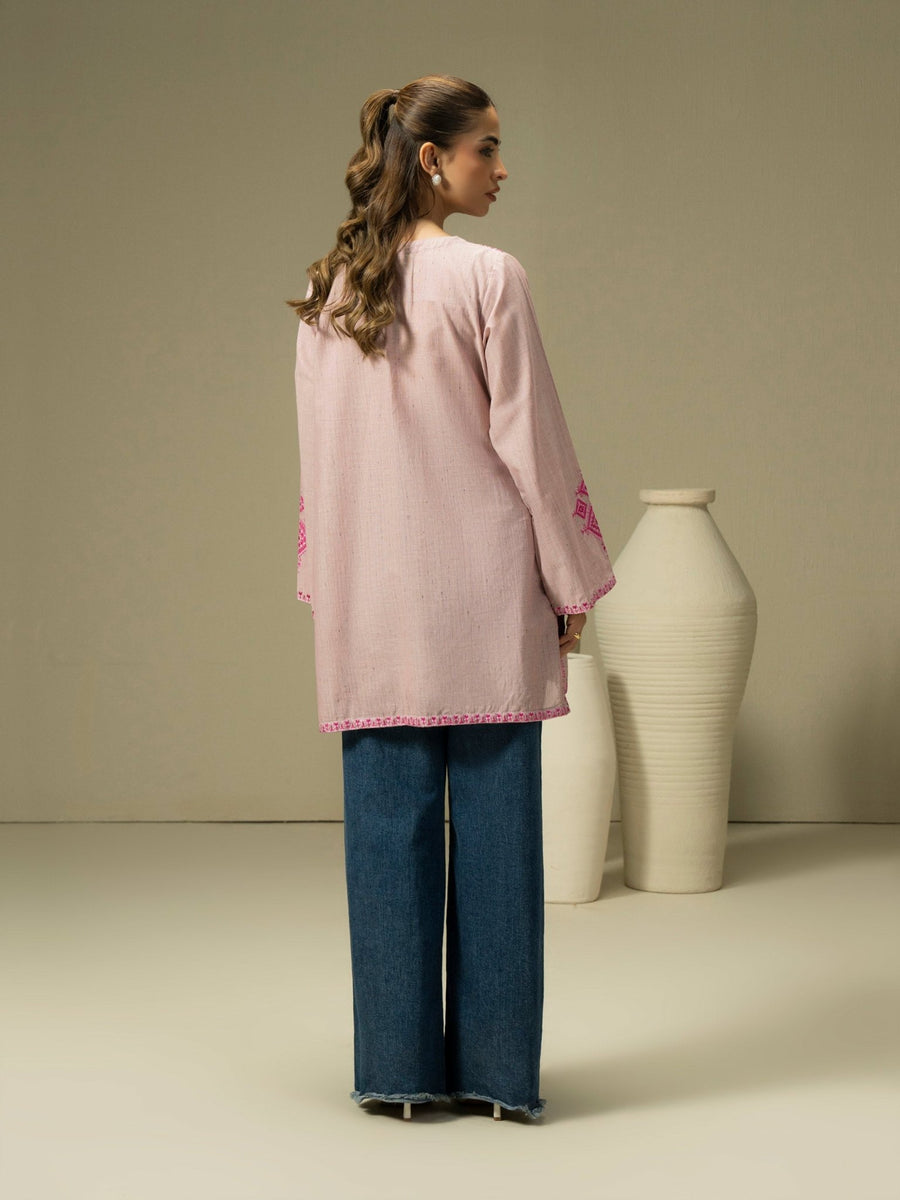 Yarn Dyed Kurti - Embroidered (Pret) - Pehnaawaa