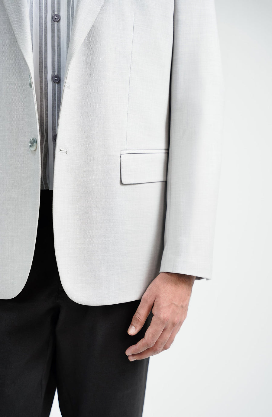 LINEN BLAZER -  GREY